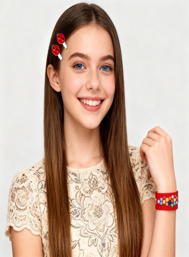 Exclaith 20 Pcs Ladybug Hair Clips, Cute Insect Decorative Hair Accessories for Women, Red Lucky Ladybug Barrettes for Cosplay Themed Party Christmas - Image 5